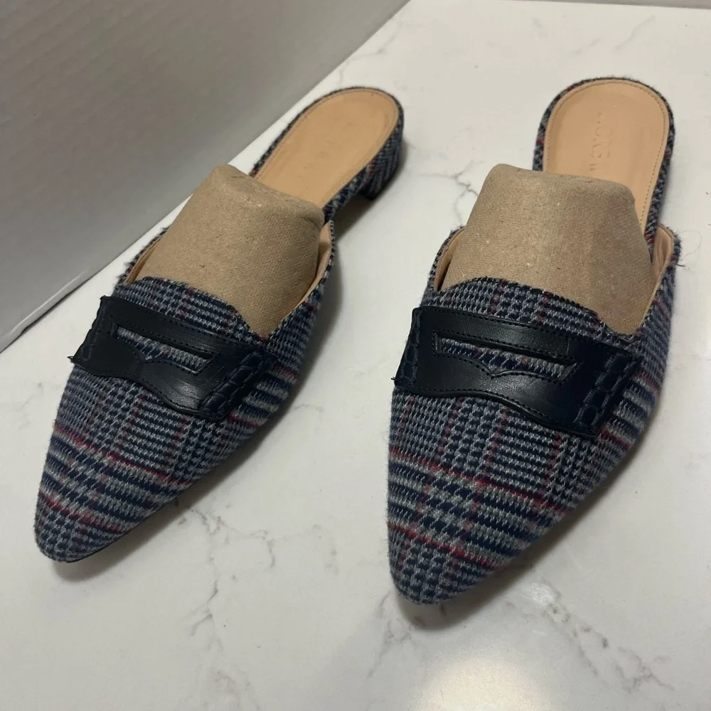 J. Crew Tweed Loafer Mules 7
